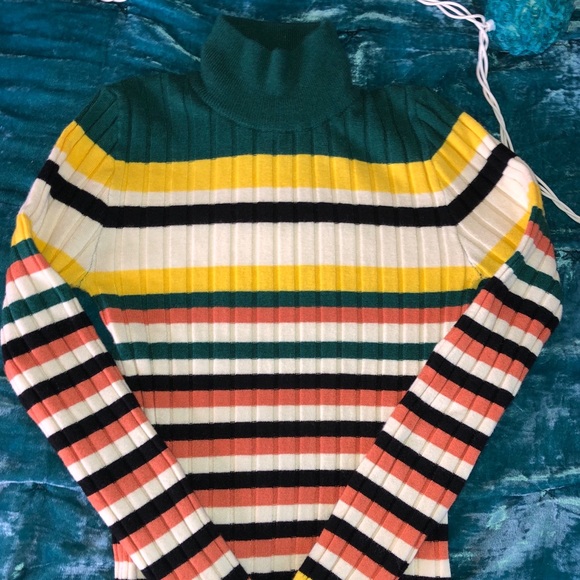 Striped vintage turtleneck sweater - Picture 1 of 3